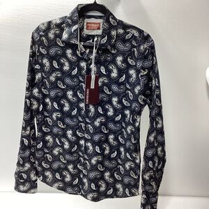Consequence Brand Men’s Shirt Paisley Button Front Collar Shirt NWT S